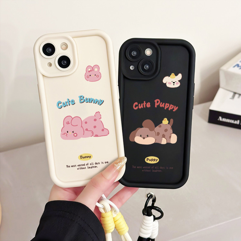 เคสสำหรับ OPPO A3 4G A3 Pro 5G A3X 4G A3X 5G A40 A60 5G เคสโทรศัพท์บุคลิกสุนัขกระต่ายซิลิโคนสายคล้องกันกระแทก ราคา ถูกที่สุด ดีลบีเคเค แกลเลอรีภาพที่ 4