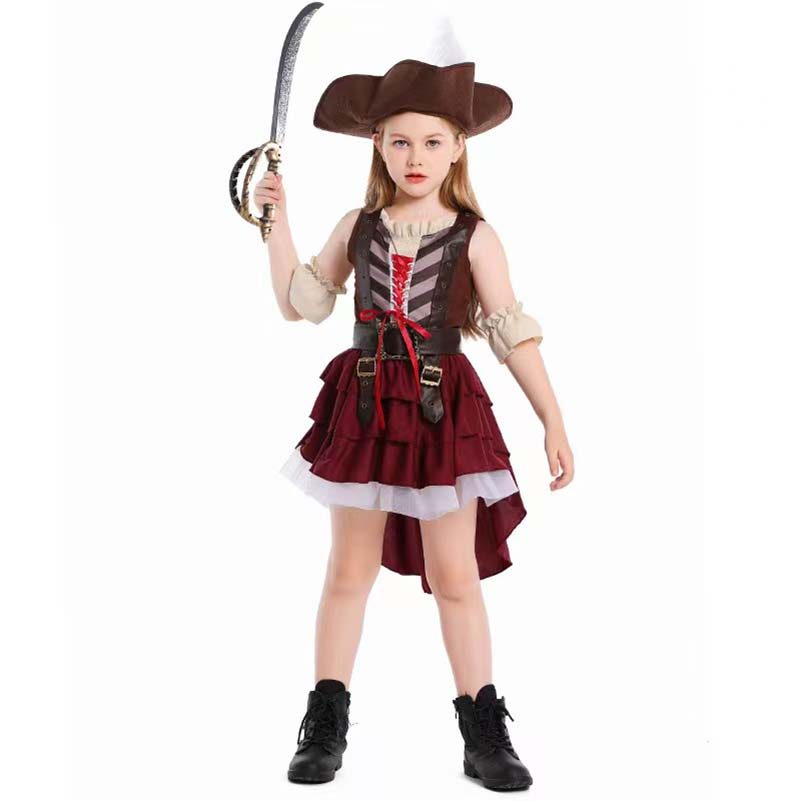 Girl Pirate Cos ostume Performance Costume Girls Cowboy Costume Dresses