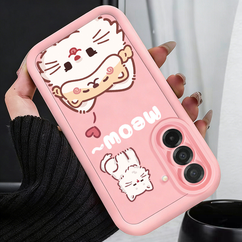 เคสสำหรับ Samsung A26 A36 A56 A37 5G เคสโทรศัพท์บุคลิกสร้างสรรค์แมวสุนัขน่ารักสามสีซิลิโคนซอฟต์เชลล์กันกระแทก