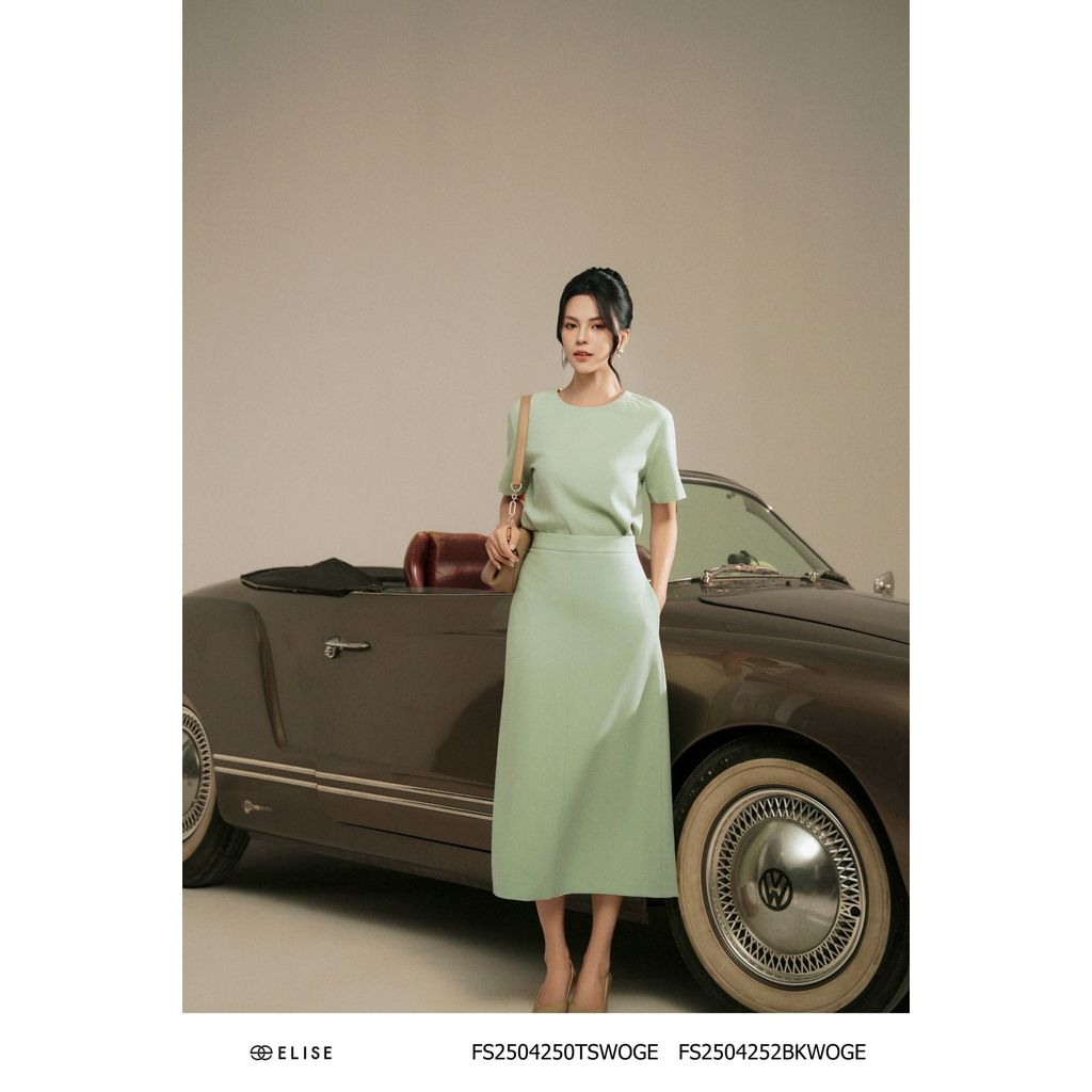 Jupe mint green grit การออกแบบ Elise FS ลายนูน2504252BKWOSE (O2O)