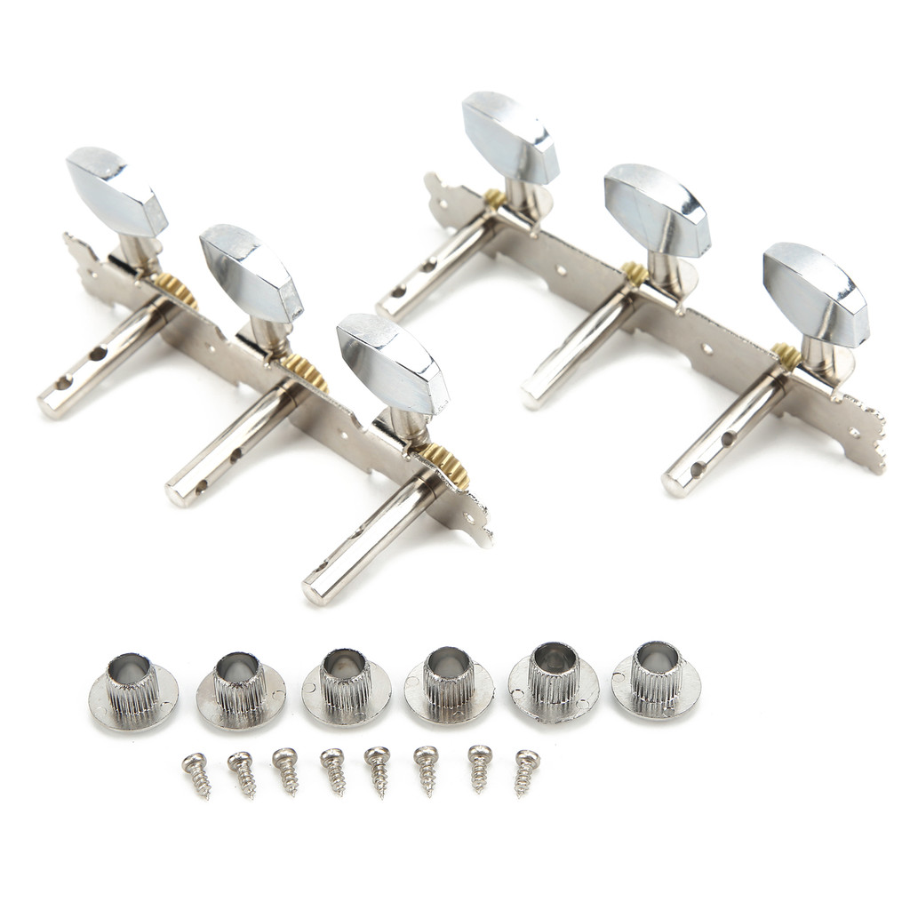 [YIB] ปุ่มสายกีตาร์ 2 ชิ้น 3inLine 2 หลุมคอลัมน์เหล็กชิ้นส่วนทดแทนเครื่องมือพื้นบ้าน