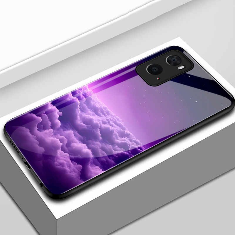 เคสสำหรับ OPPO A36 A76 A96 เคสโทรศัพท์ทิวทัศน์ที่สวยงามเปลือกแก้วกันกระแทก