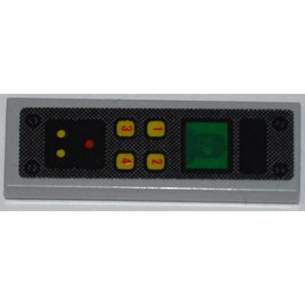 Brick2cube Part - Tile 1 x 3 with ADU Soldier on Screen and Numbered Buttons Pattern (Sticker) - Set