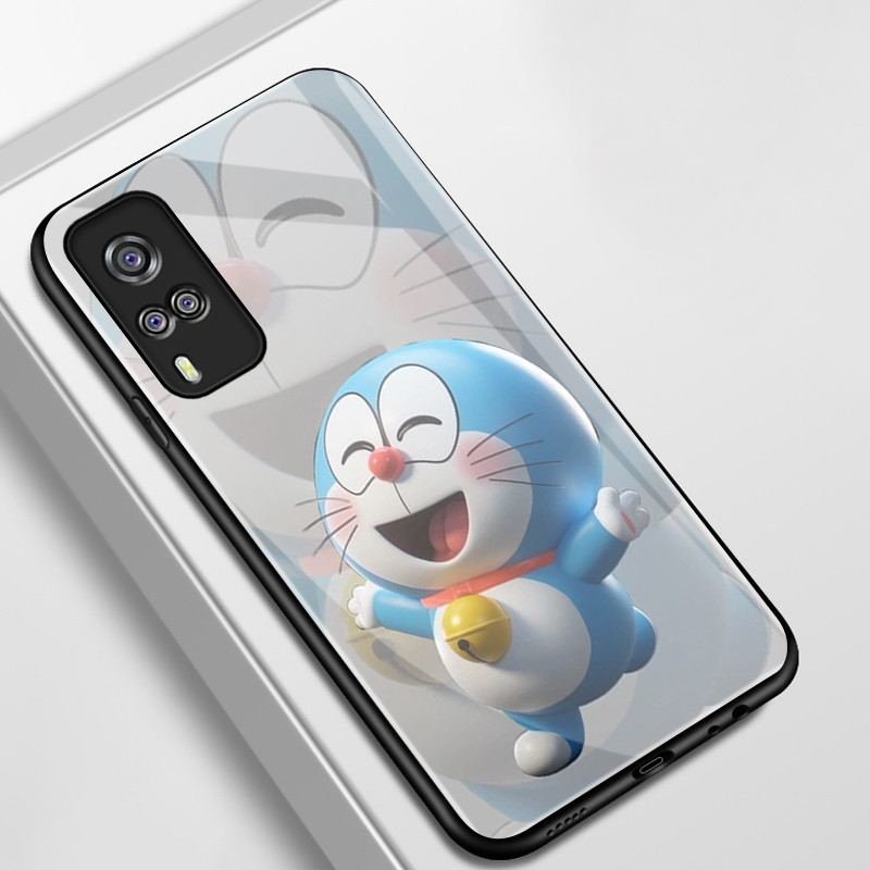 เคสสำหรับ VIVO Y51 2020 Y31 2021 Y51A 2021 Y53s Y33 เคสโทรศัพท์แมวเปลือกแก้วกันกระแทก