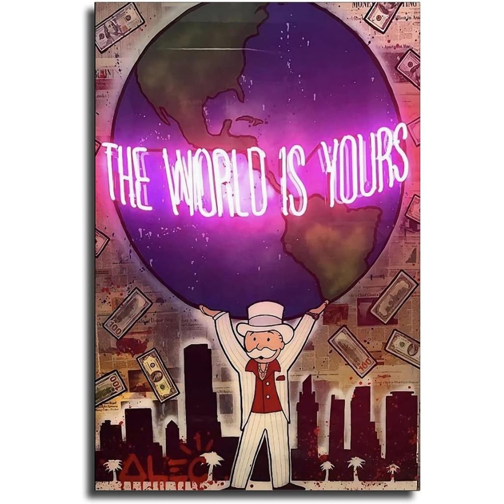 Alec-mononopolys The World Is Yours Canvas Art โปสเตอร์และ Wall Art พิมพ์ภาพโมเดิร์นครอบครัวตกแต่งห้องนอนโปสเตอร์