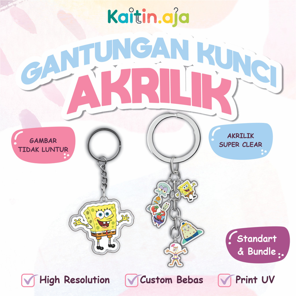 GANTUNGAN [PRIUM MEME] พวงกุญแจ / พวงกุญแจ / SPONGEBOB MEME KEYCHAIN