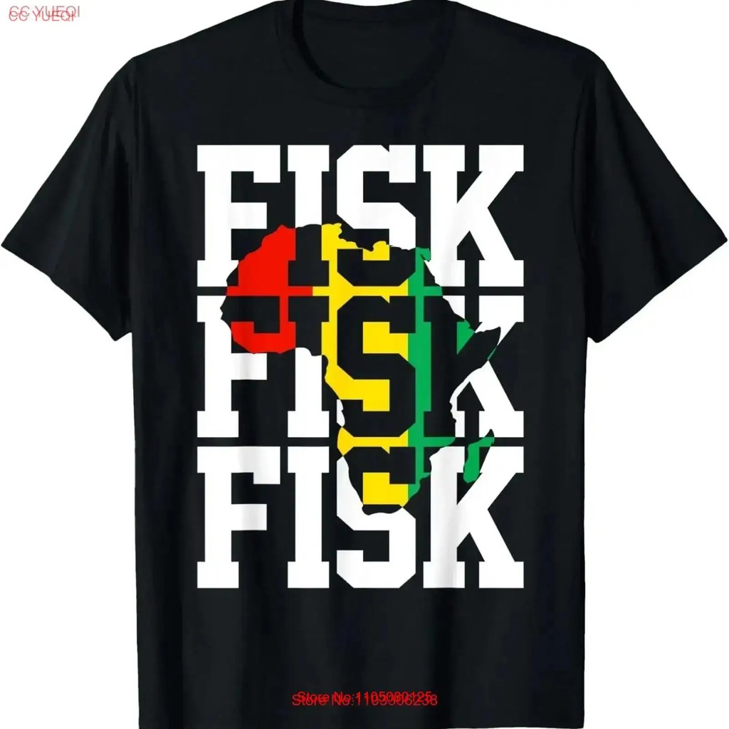 เสื้อยืดผ้าฝ้ายผู้ชาย Vintage Fisk Lifetime Africa Map Hometown T เสื้อล้างอเนกประสงค์สไตล์กราฟิกเล็