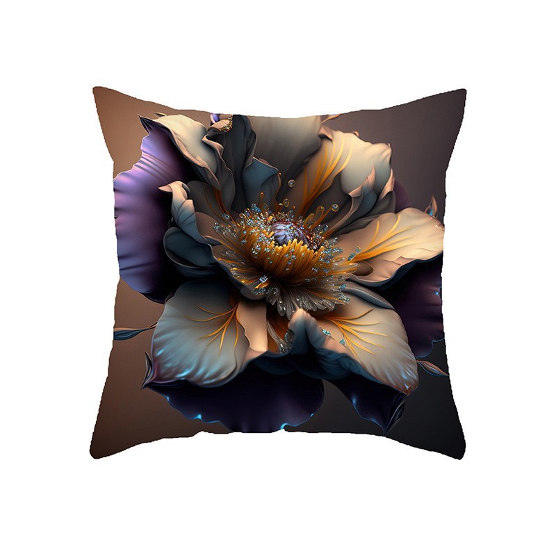 ⭐สินค้าใหม่⭐Modern Simple 3D Floral Print Pillow Cover 45x45cm Polyester Decorative Pillow