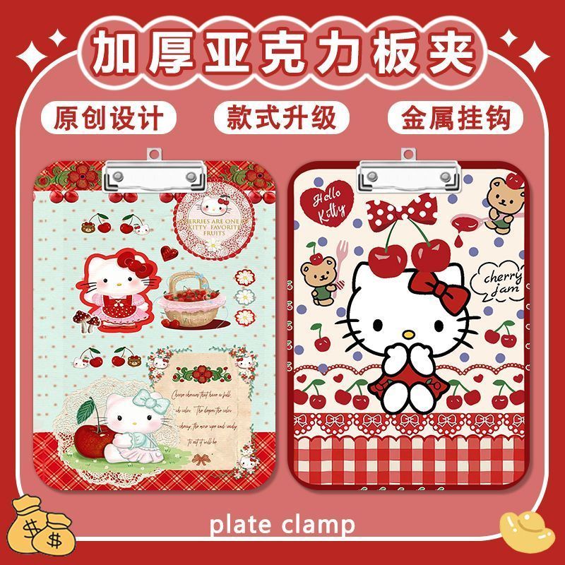 [ข้อเสนอพิเศษ] Hello Kitty Cute Splint Writing Pad a4 คลิปโฟลเดอร์อะคริลิคหมายเหตุกระดาษทดสอบ a5/a6 การเรียนรู้เครื่องเขียนการ์ตูนแฟชั่น