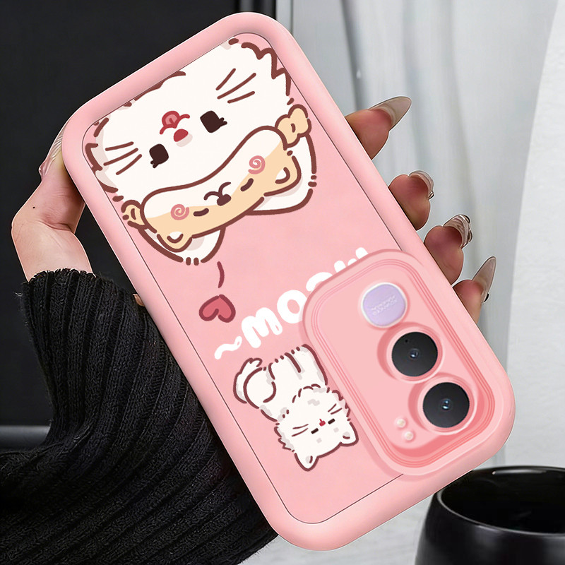 เคสสำหรับ VIVO Y21d เคสโทรศัพท์บุคลิกสร้างสรรค์แมวสุนัขน่ารักสามสีซิลิโคนซอฟต์เชลล์กันกระแทก