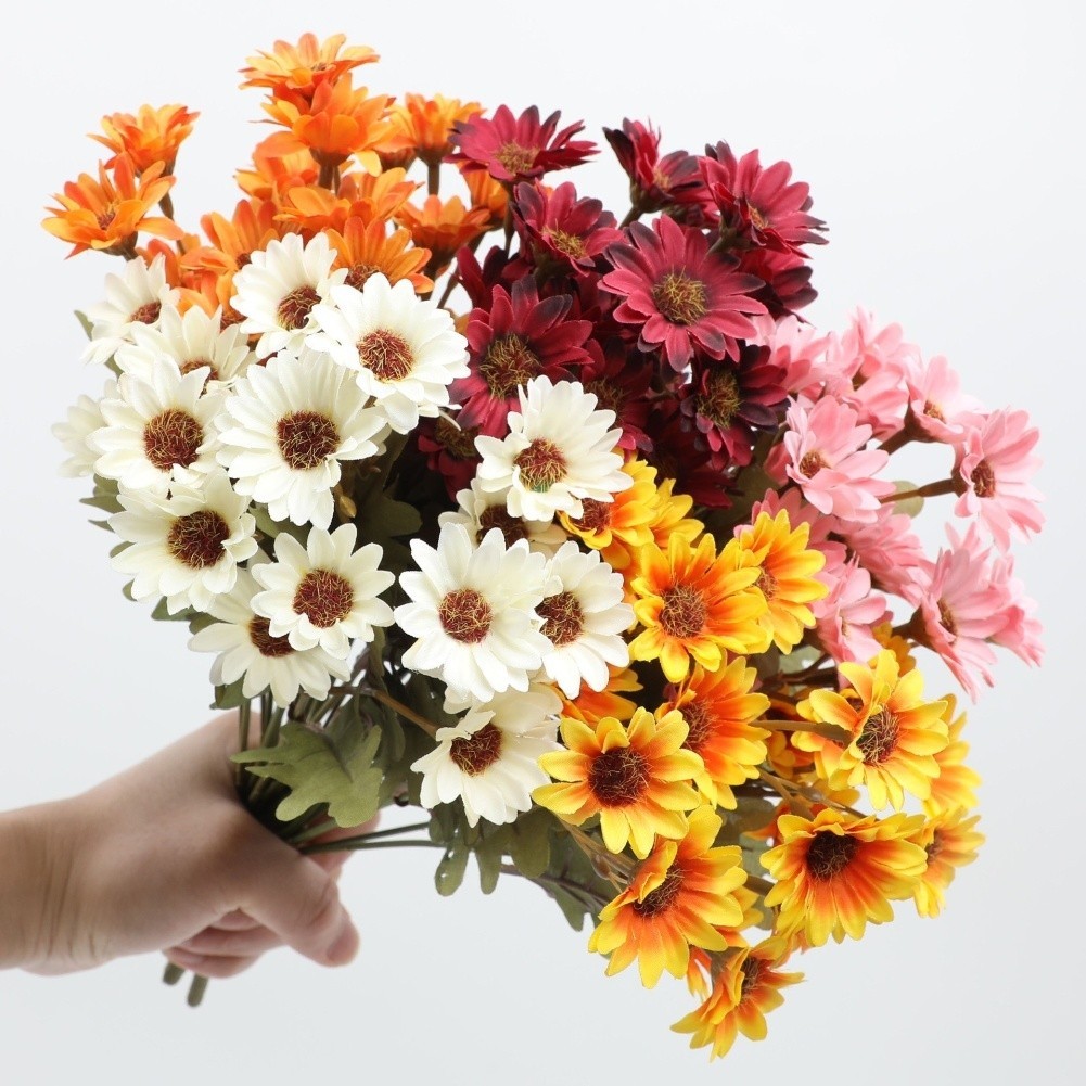Big Mums ประดิษฐ์ Sunset Mums ดอกไม้ประดิษฐ์กลางแจ้ง Sunset Mums