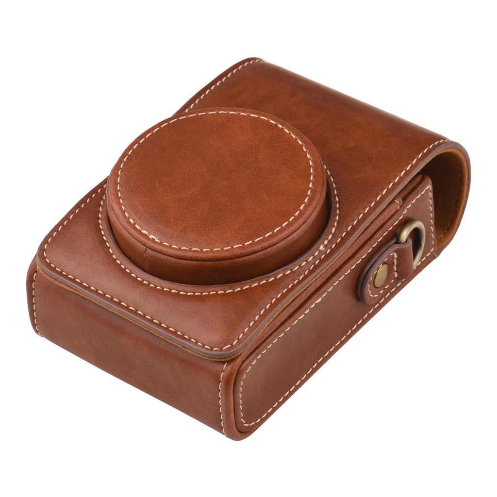 กระเป๋ากล้องแบบพกพาพกพาหนังสังเคราะห์พร้อมสายคล้องไหล่สําหรับ Sony RX100/ RX100 II/ III/ IV/ RX100V/