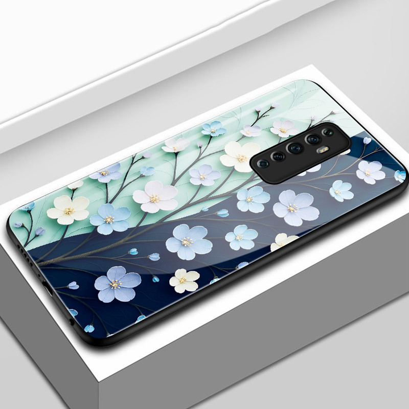 เคสสำหรับ OPPO Reno 2F Reno 2Z Reno 2 Reno เคสโทรศัพท์ดอกไม้เปลือกแก้วกันกระแทก