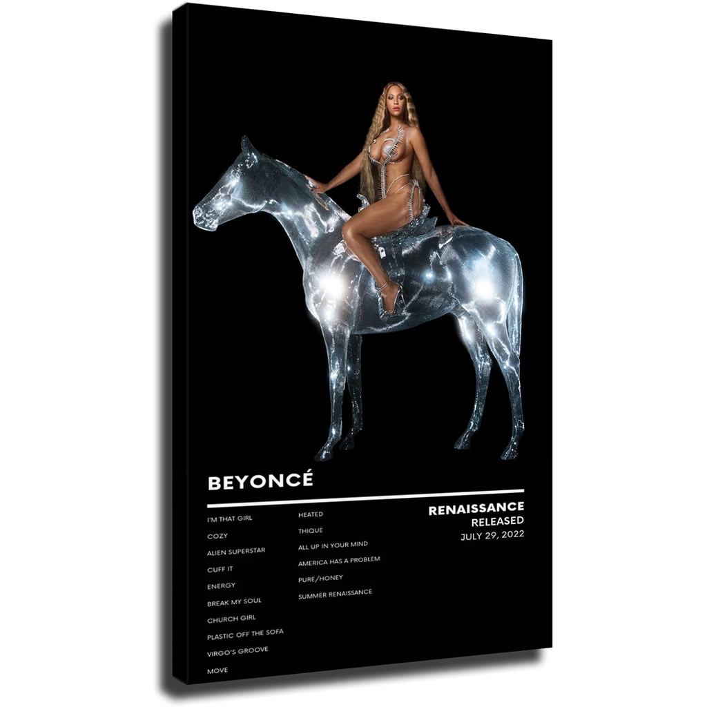 Beyonce Renaissance อัลบั้มโปสเตอร์เพลงผ้าใบ Wall Art รูปแบบพิมพ์งานศิลปะตกแต่งของขวัญห้องนั่งเล่นตก