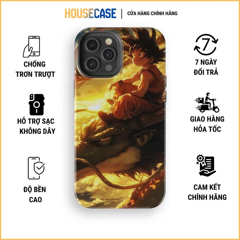 HEYCASE KID GOKU SHENRON DRAGON BALL เคสไอโฟน sunset bright yellow hard TPU