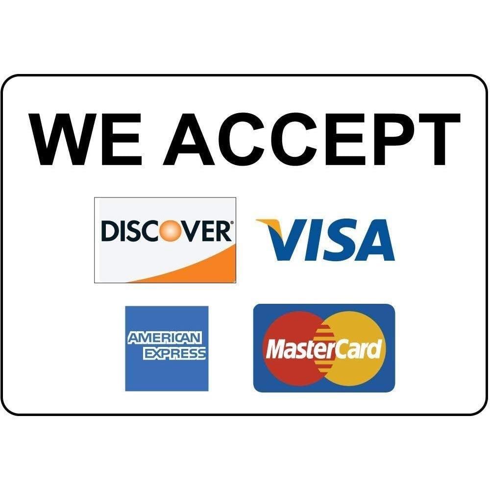 ป้ายเตือน เรารับค้นพบ Visa American Express MasterCard ป้ายถนน ป้ายธุรกิจ นิ้ว ป้ายดีบุกโลหะ
