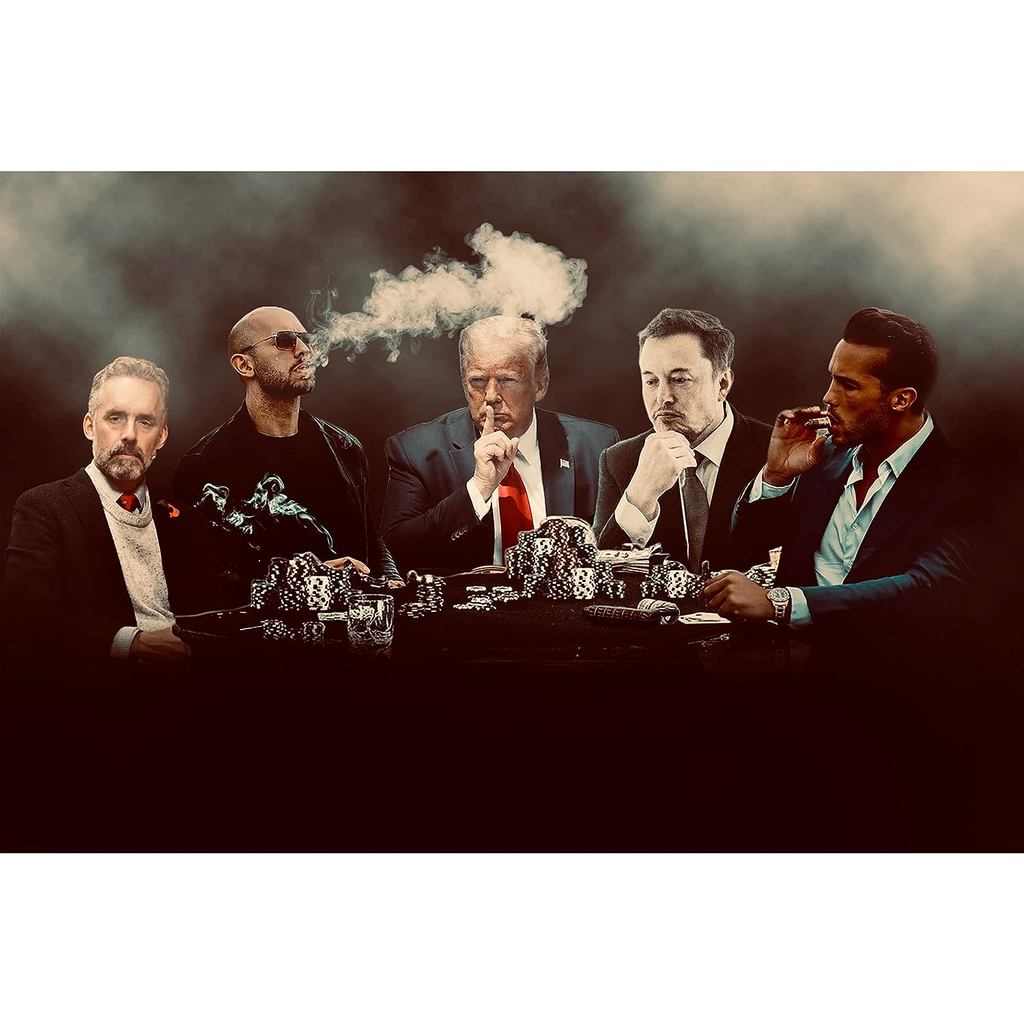 Andrew Tate โปสเตอร์ Donald Trump Andrew Tate Tristan Tate Jordan Peterson และ Elon Musk Wall Escape