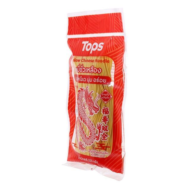 🌴 ท็อปส์หมี่ซั่วเหลือง 200กรัม [8853474081684] 💐 Tops Chinese Yellow Noodle 200g. 🍁 บะหมี่กึ่งสำเร็จ