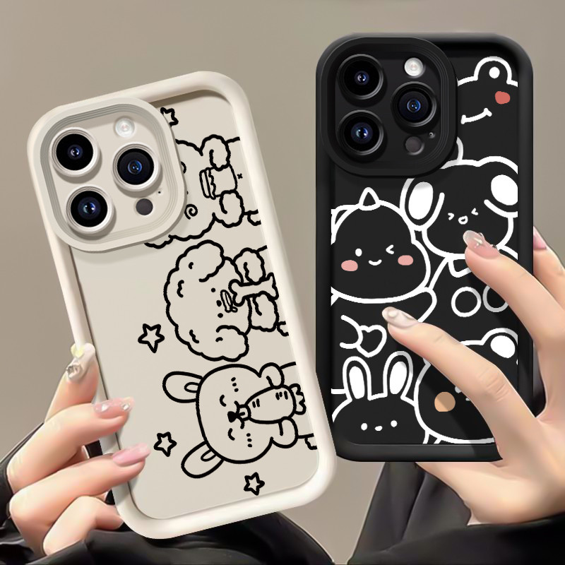 เคสสำหรับ Samsung Galaxy A33 5G A34 5G A53 5G A54 5G A23 A32 เคสโทรศัพท์สัตว์น่ารักสามสีซิลิโคนกันกระแทก ราคา ถูกที่สุด ดีลบีเคเค แกลเลอรีภาพที่ 4