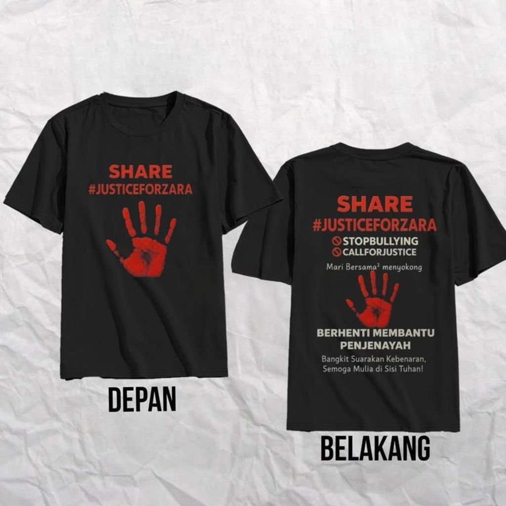 Justice For Zara Qairina Shirt For Uphold Justice 100% Premium Cotton Combed Material Breathable Sho