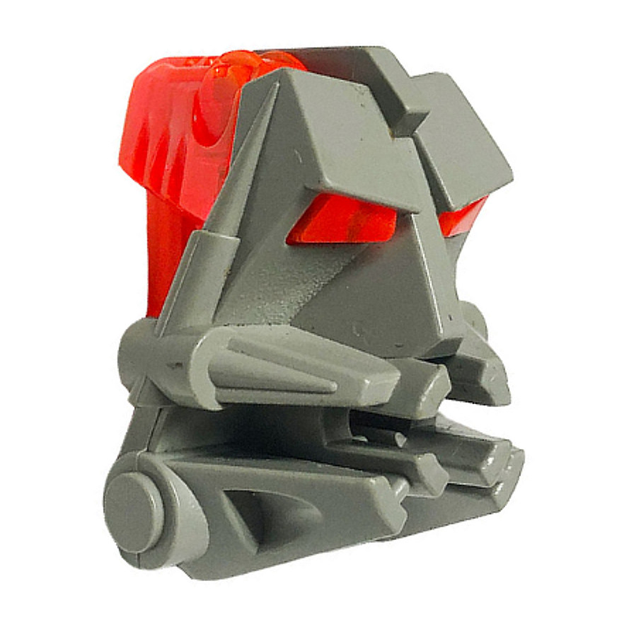 Brick2cube Part - Bionicle Head Connector Block 3 x 4 x 1 2/3 with Trans-Neon Orange Eye / Brain Sta