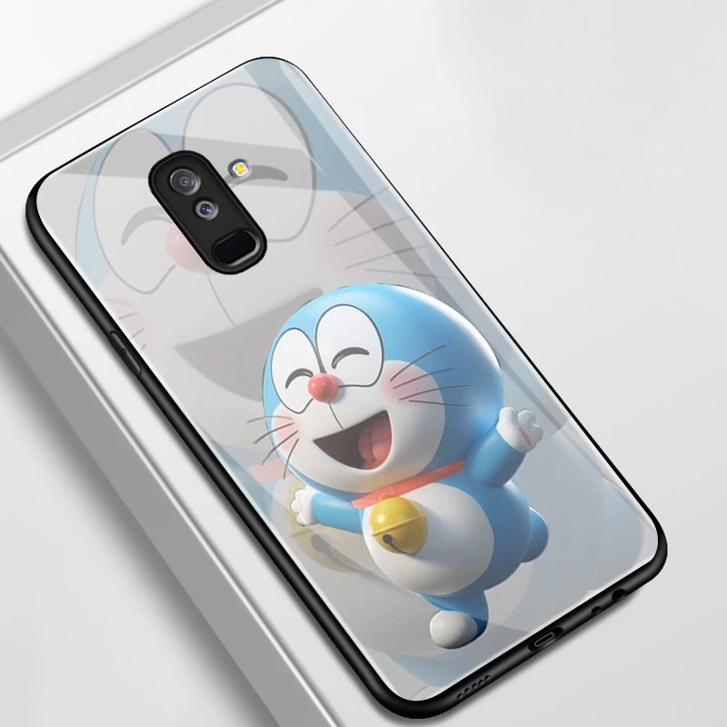 เคสสำหรับ Samsung A6+ 2018 J8 2018 J7 pro J6 Plus 2018 J6 Prime เคสโทรศัพท์แมวเปลือกแก้วกันกระแทก