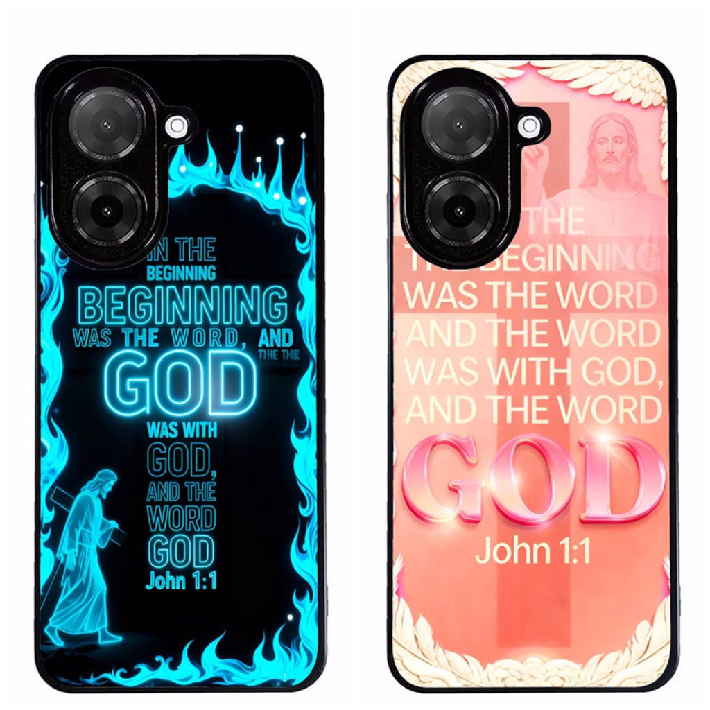 เคสโทรศัพท์สําหรับ Redmi A5 Bible verse John 1 1 การป้องกันสีดําความงาม