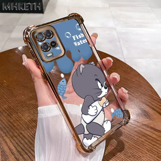 MHKETH เคสสำหรับ OPPO A54 เคสโทรศัพท์ลายการ์ตูนสุดฮิตโปร่งใสชุบอิเล็กโทรไลต์กันกระแทก