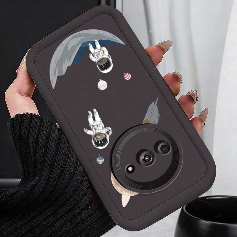 เคสสำหรับ Xiaomi Redmi A3 A3X POCO C61 เคสโทรศัพท์มนุษย์อวกาศสามสีซิลิโคนซอฟต์เชลล์กันกระแทก