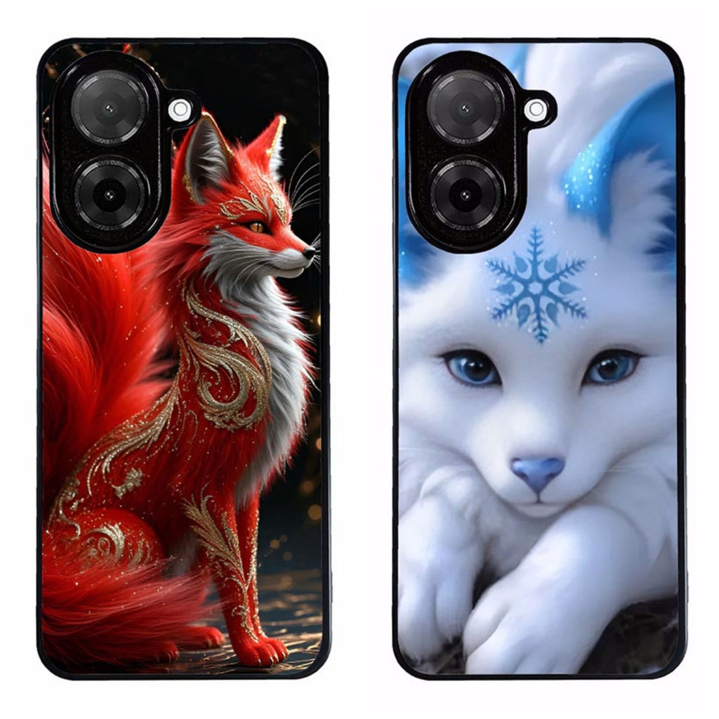 เคสโทรศัพท์สําหรับ POCO C71 Fox Fantsy ความงามการป้องกันสีดํา