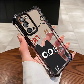 เคสสำหรับ Samsung Note 20 Ultra เคสโทรศัพท์แบบใหม่โปร่งใสซิลิโคนแมวน่ารักป้องกันการตกปกป้องกันกระแทก