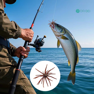 DR.BEI 2 ชิ้น 9 เซนติเมตร/2.8 กรัม TPE Bionic Sea Urchin Lure ลอยจําลอง Sea Urchin เหยื่อประดิษฐ์ Shore River Lake ตกปลาน้ําเค็ม Fuzzy Soft Lure Bass อุปกรณ์ตกปลา