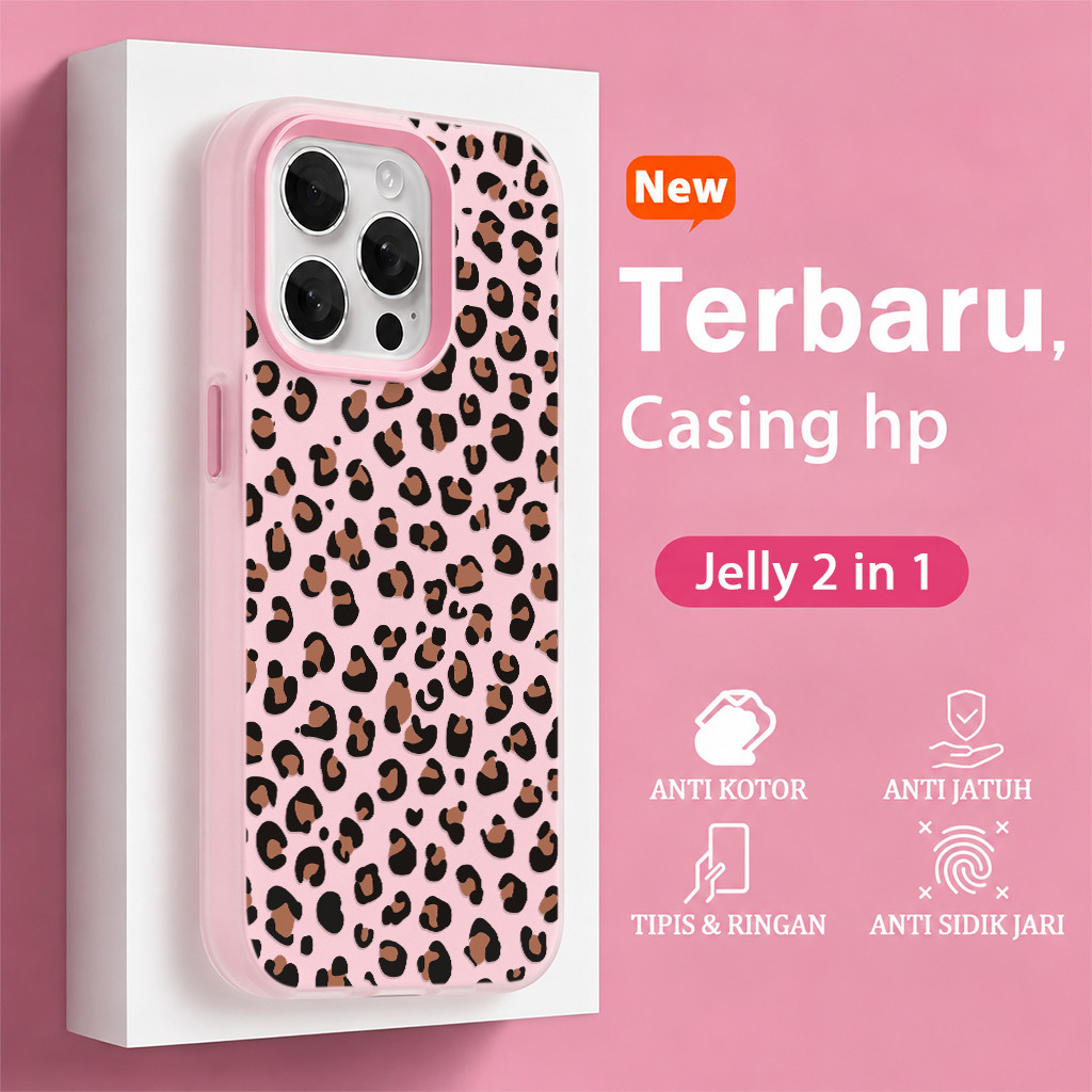 HP Jelly 2 In 1 รูปแบบเสือดาวเคสโทรศัพท์สําหรับ Vivo Y500 Z11 0 T5 Pro 5G Y11d Y31d Pro Y05 V60 Lite