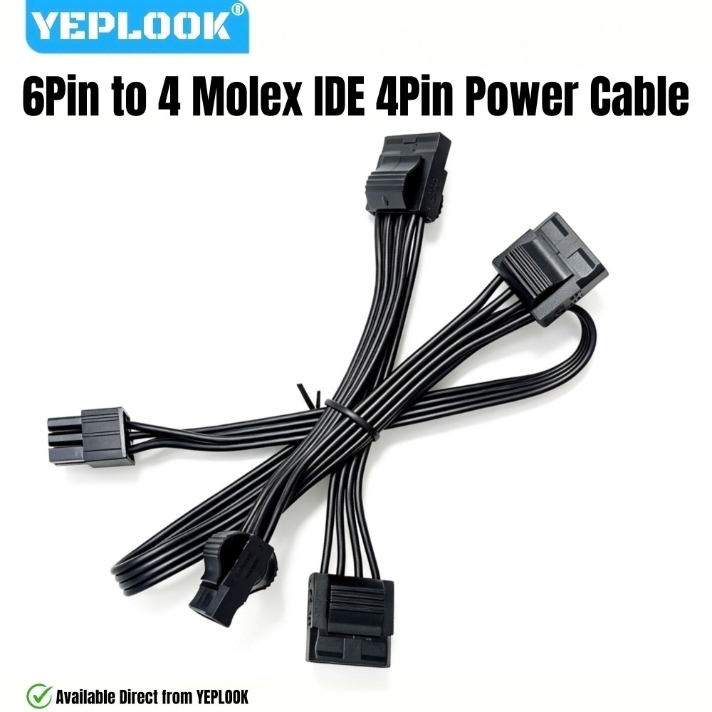 6Pin ถึง 4x Molex ตรง, PERIPHERAL PATA IDE 4Pin สายไฟสําหรับ Corsair SF750, SF600, SF450, SF Series 