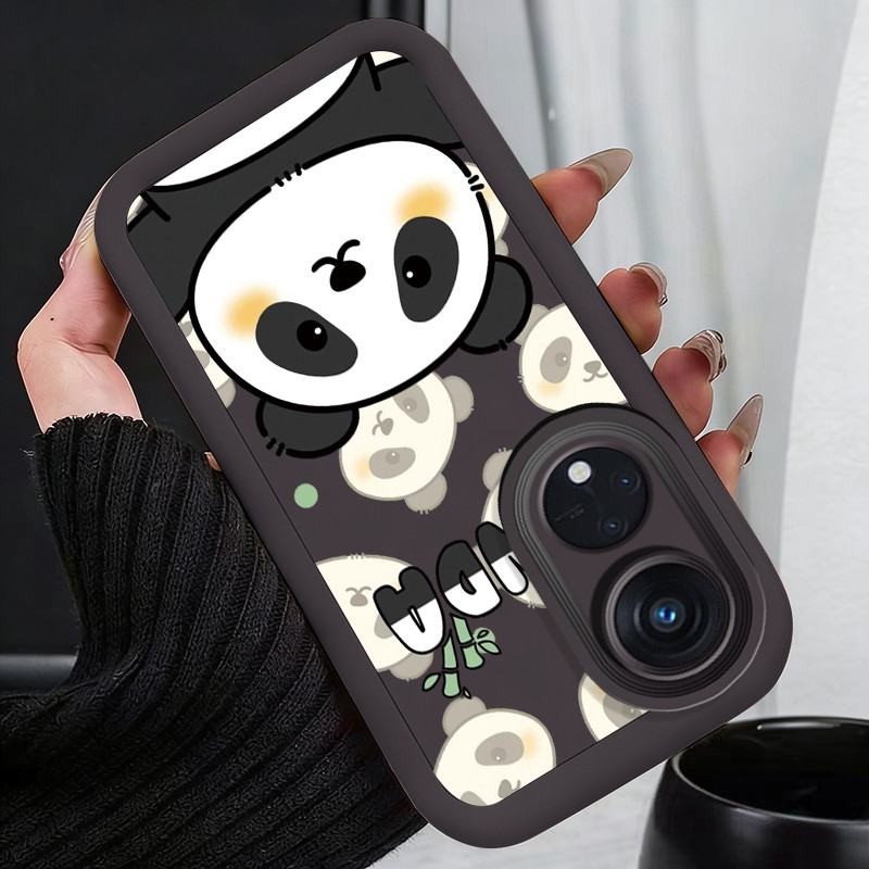 เคสสำหรับ OPPO Reno 8T 5G A1 Pro เคสโทรศัพท์แบบใหม่แพนด้าน่ารักสามสีซิลิโคนซอฟต์เชลล์กันกระแทก