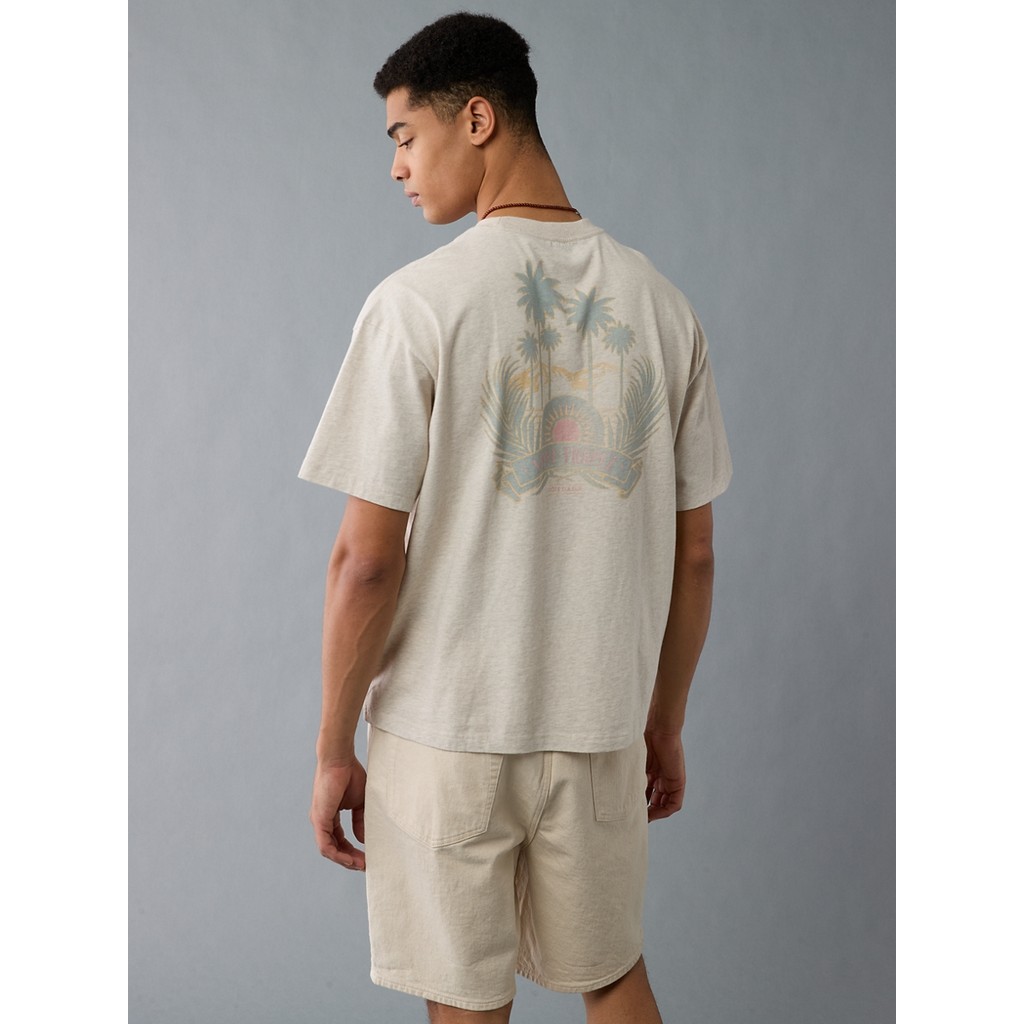 American Eagle تيشيرت رجالي Relaxed — رمادي شوفاني — صورة 4
