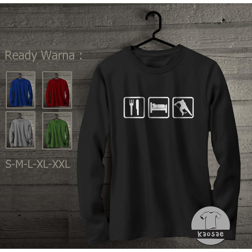 Eat Sleep Hockey Long Sleeve T-Shirt Distro T-Shirt