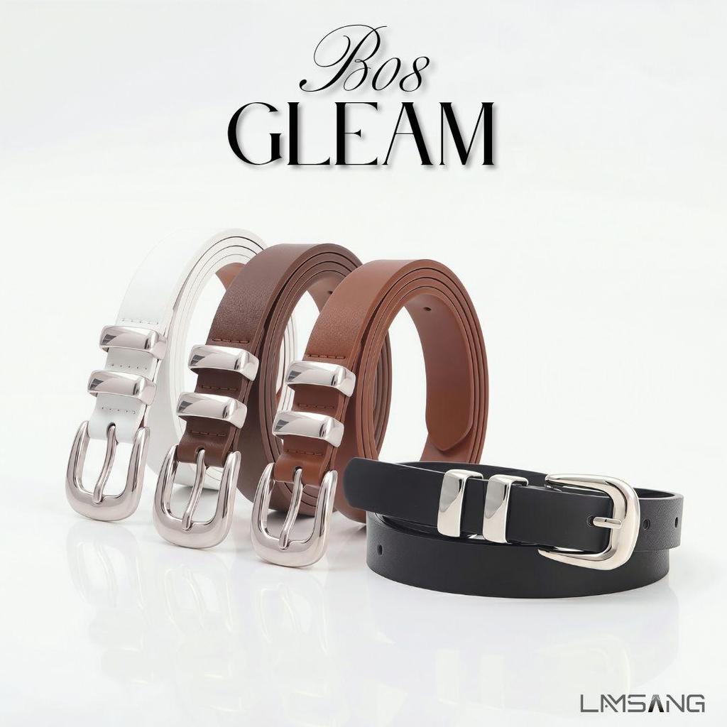 LAMSANG B08 Gleam Belt ข็มขัดผู้หญิง หนัง PU ขนาด 1.8x105 cm.