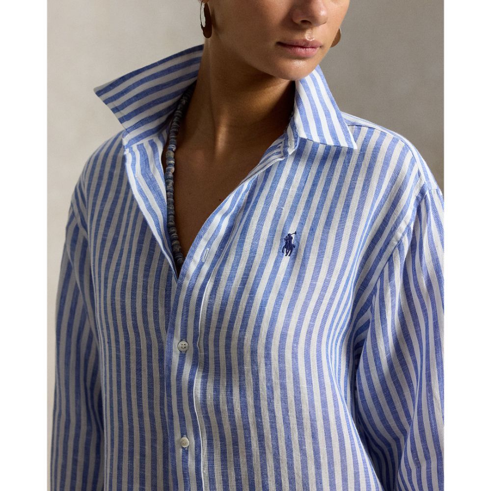 Polo Ralph Lauren เสื้อเชิ้ตผู้หญิง รุ่น WMPOSHTNDO21169 สีฟ้า — صورة 4