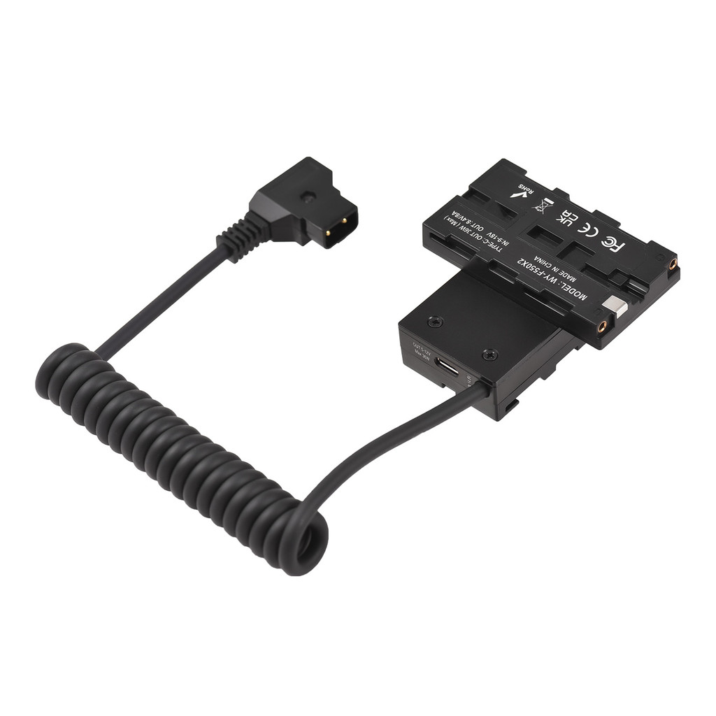 Lptth Dual-Sided F550 NP-F Dummy แบตเตอรี่ Cross-Shaped to D-Tap สายไฟ 5-12V Type-C สําหรับ Field Mo