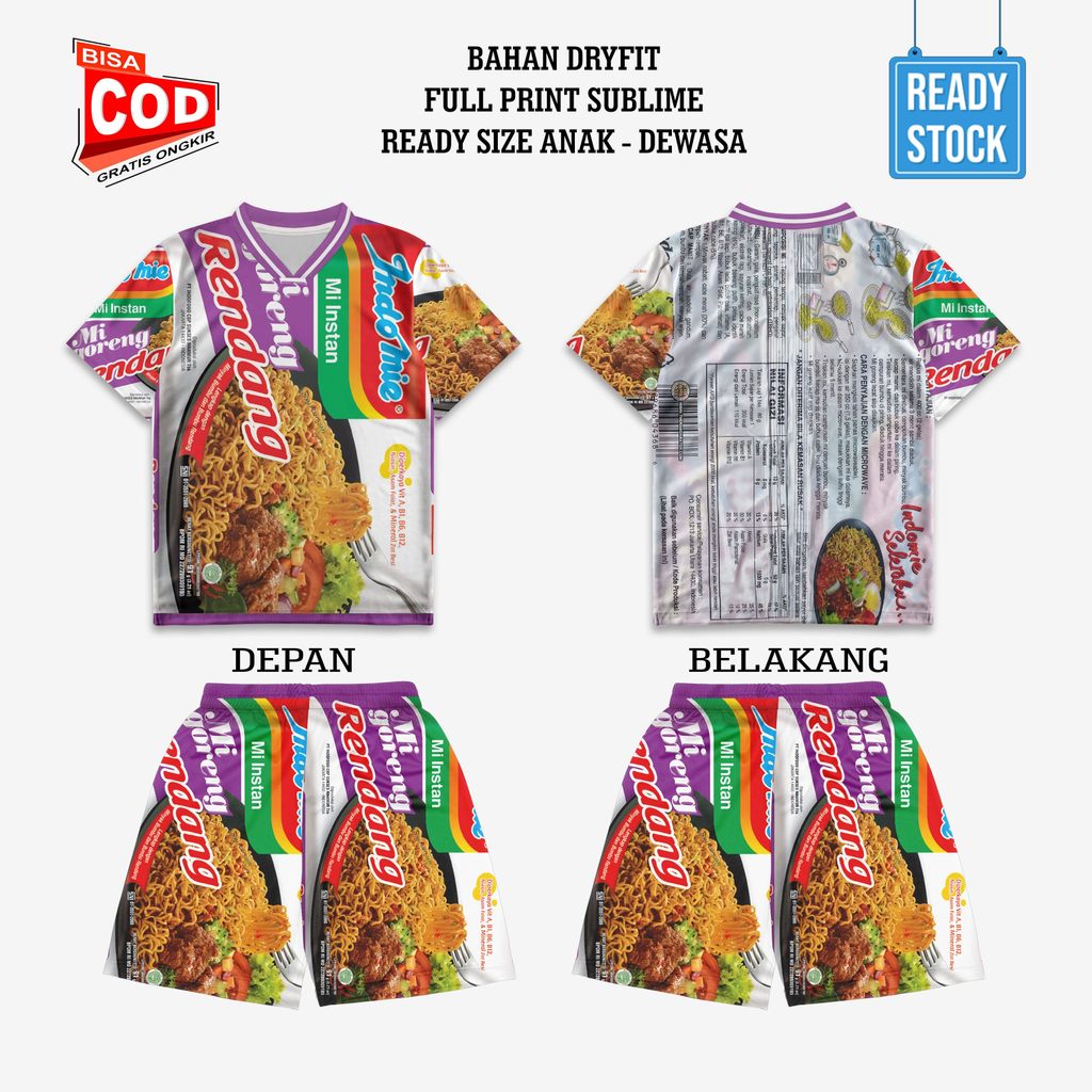 ชุดเสื้อฟุตบอลพร้อมกางเกง 3D Dryfit Rengant สําหรับเด็กถึงผู้ใหญ่จัมโบ้ Unisex - Sarana3D