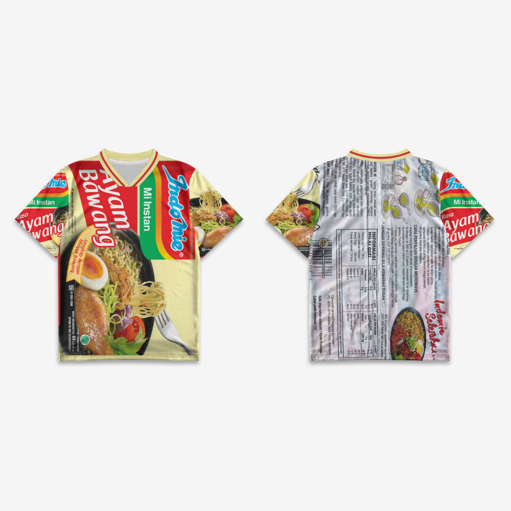 Dryfit เสื้อบะหมี่ต้มไก่และหัวหอม 3D สําหรับเด็กถึงผู้ใหญ่จัมโบ้ Unisex - Sarana3D
