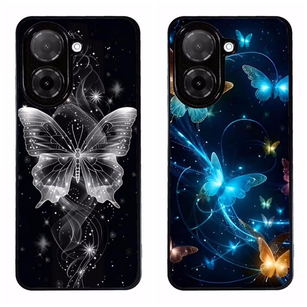 เคสโทรศัพท์สําหรับ POCO C71 Buterfly (2) การป้องกันสีดําความงาม