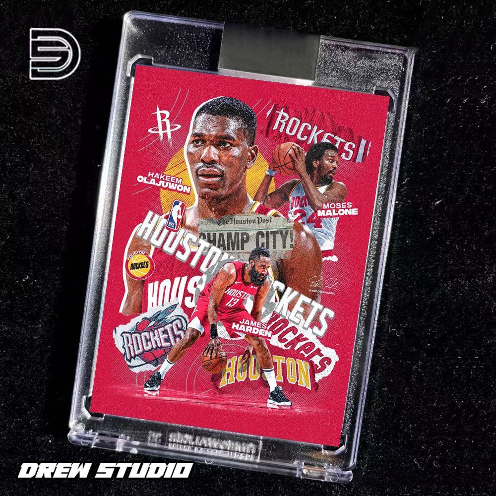 Drew Houston Rocket ที่มีชื่อเสียง Celebrity Series Harden Ola Juwan โฮมเมด Houston Rocket การ์ดดาวท