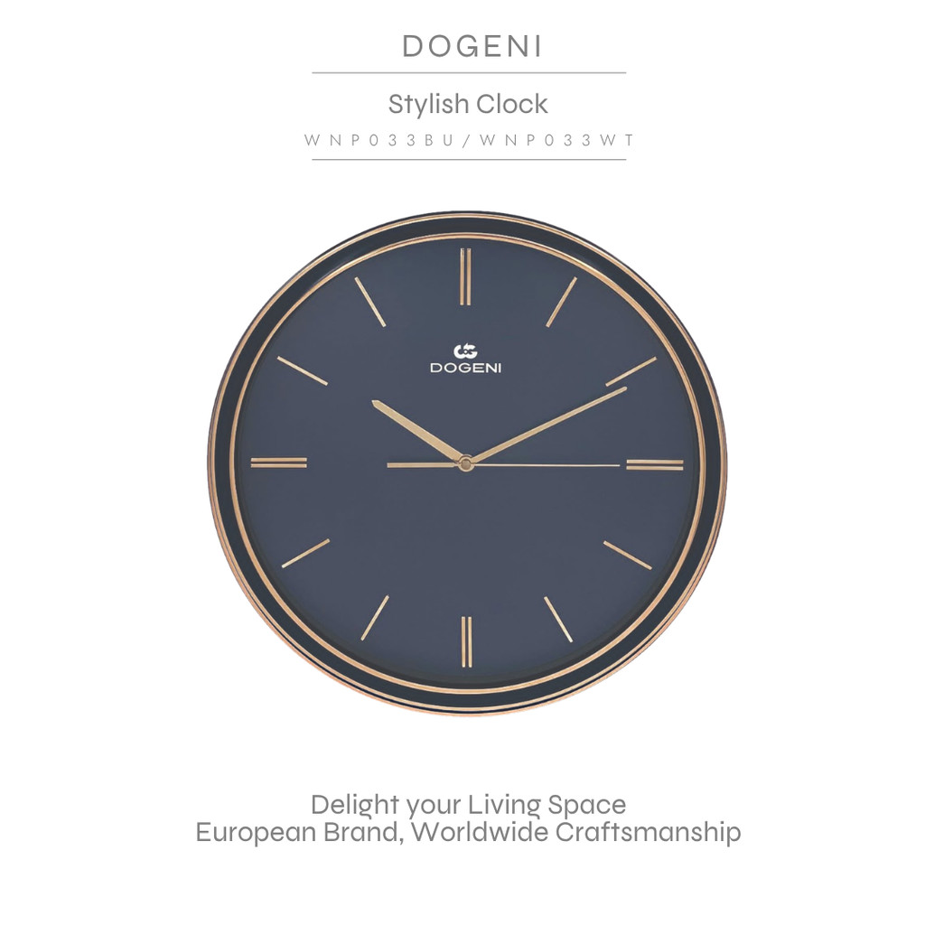 DOGENI นาฬิกาแขวนผนัง Wall Clock (WNP033BU/WNP033WT) สีน้ำเงิน ขาว ดีไซน์เรียบหรู