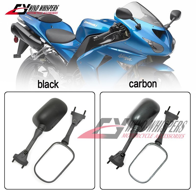 กระจกมองหลังรถจักรยานยนต์กระจกสําหรับ Kawasaki Ninja ZX6R ZX636 ZX-6R 2005-2008 ZX10R ZX-10R 2004 20