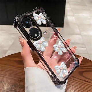 เคสสำหรับ OPPO Reno 8T 5G เคสโทรศัพท์เรียบง่ายโปร่งใสซิลิโคนกุทัณฑ์รูปหัวใจป้องกันการตกซอฟต์เชลล์กันกระแทก