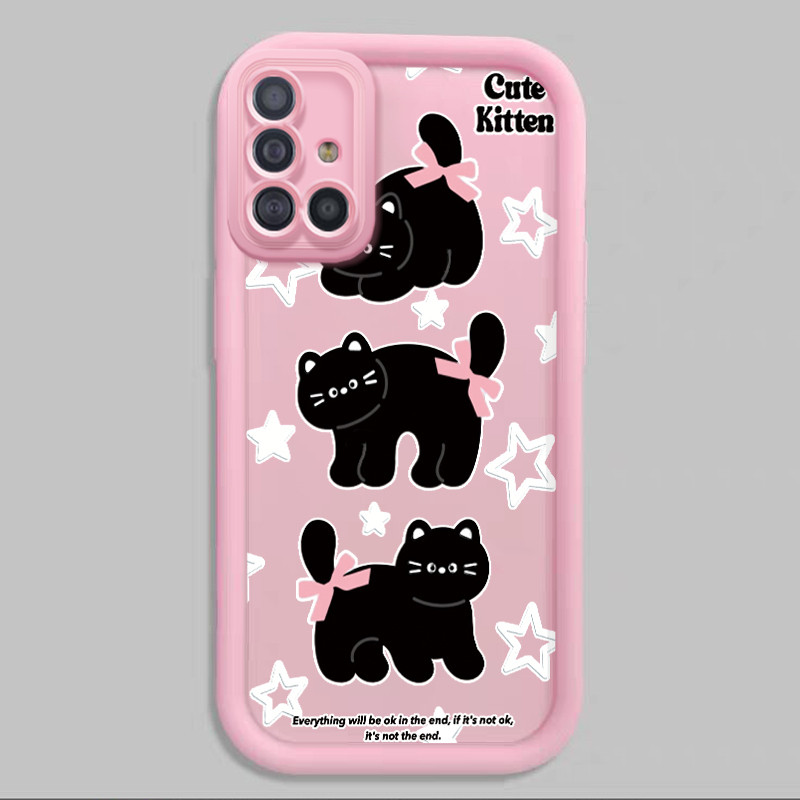 เคสสำหรับ Samsung Galaxy A51 M40s เคสโทรศัพท์แบบใหม่แมวน่ารักซิลิโคนซอฟต์เชลล์ครบวงจรกันกระแทก