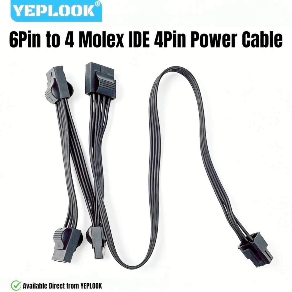 6Pin ถึง 4x Molex 4Pin Perif IDE สายไฟสําหรับ Corsair HX GOLD PSUs, HX1200, HX1050, HX1000, HX850, H