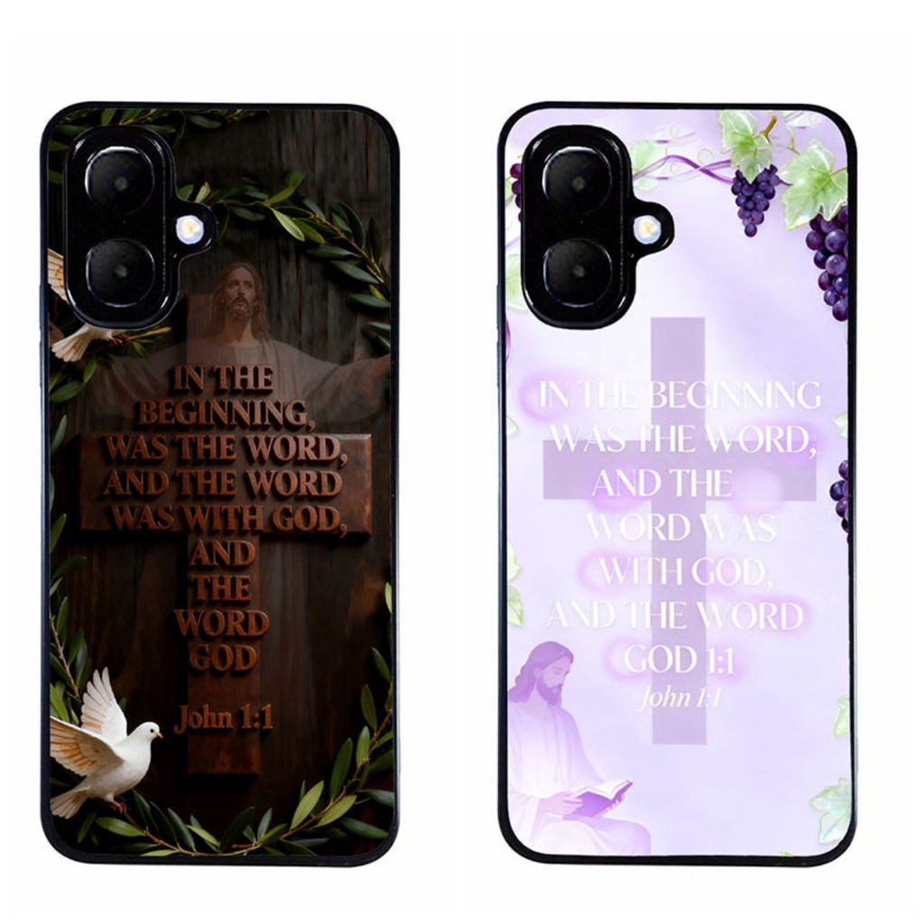 เคสโทรศัพท์สําหรับ Infinix Smart 10 Bible verse John 1 1 การป้องกันสีดําความงาม